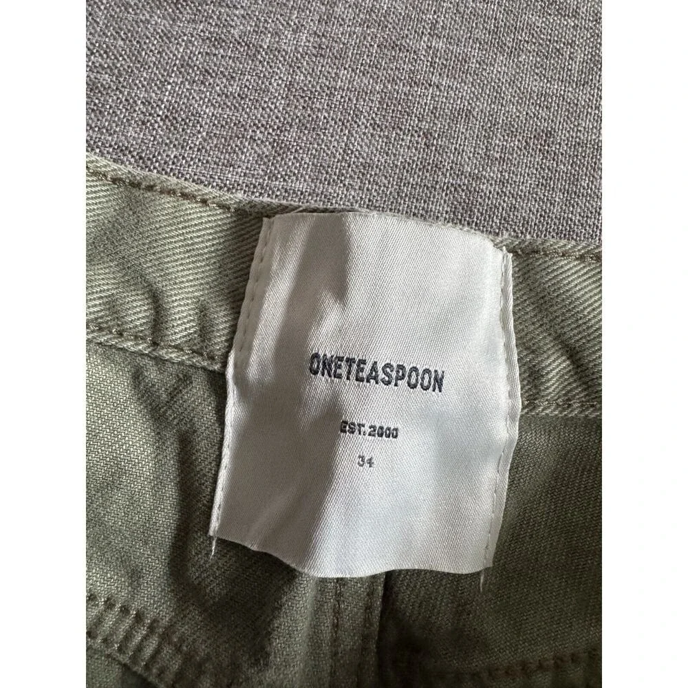 One Teaspoon Women's Super Khaki Bandits Low Waist Denim Shorts Size 34 NEW